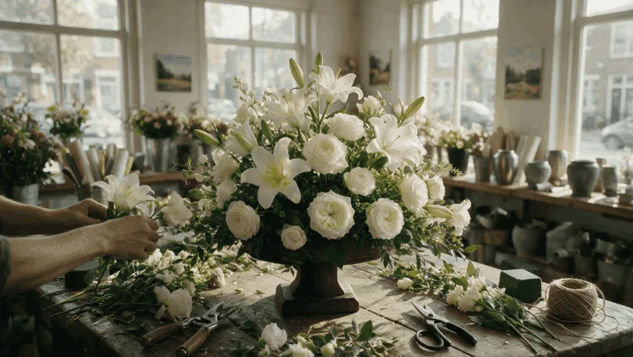 Bloemen bij de uitvaart
